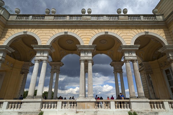 Arcade of the Gloriette, built in 1775, Schoenbrunn Palace Park, Schoenbrunn, Vienna, Austria, Europe