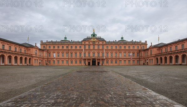 Court of honour baroque three-winged complex Rastatt Palace, former residence of the Margraves of Baden-Baden, Rastatt, Baden-Wuerttemberg, Germany, Europe