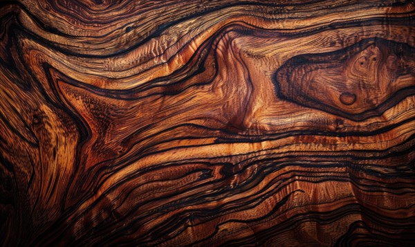 Background made of exotic tigerwood veneer AI generated