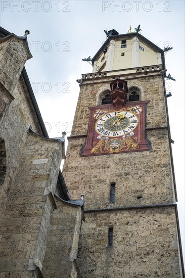 The heritage-protected city parish church of St. Martin in Memmingen in Unterallgaeu, Swabia, Bavaria, Germany, Europe