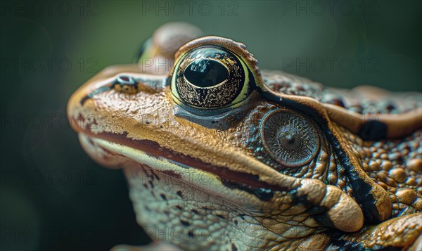Close-up portrait of a Rana arvalis in profile AI generated