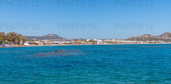 View of the beach in Falaraki, Rhodes