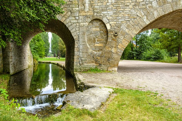 Ilm and Star Bridge, Park on the Ilm in Weimar, Thuringia, Germany, Europe