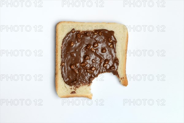 Hazelnut cream on toast, toast