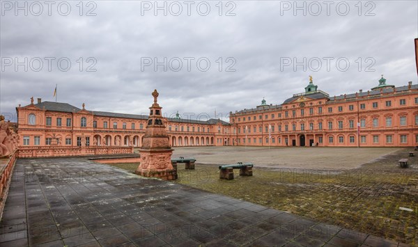 Court of honour baroque three-winged complex Rastatt Palace, former residence of the Margraves of Baden-Baden, Rastatt, Baden-Wuerttemberg, Germany, Europe