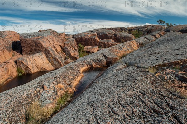 Red granite, rocky coast, Havsvidden, Geta, Aland, Aland Islands, Finland, Europe