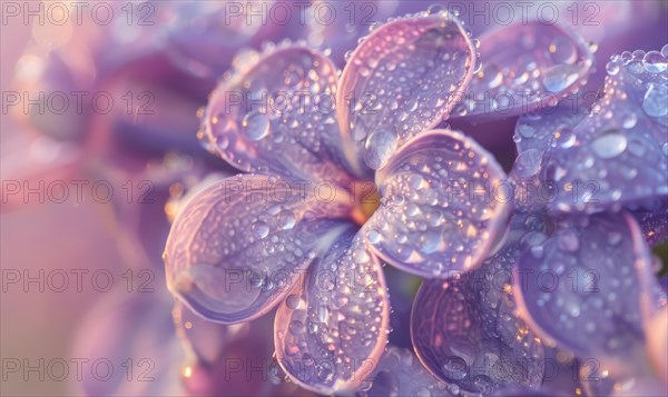 Close-up of lilac blossoms in a garden AI generated