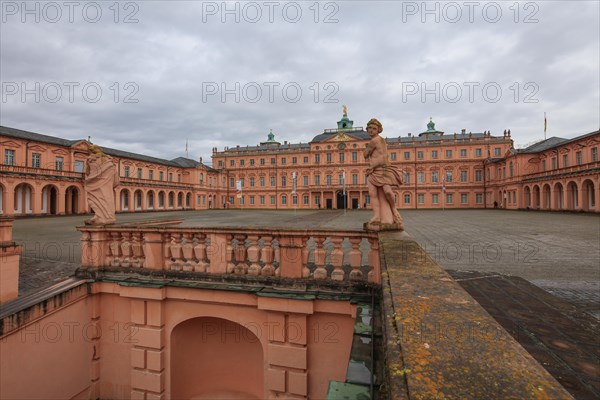 Court of honour baroque three-winged complex Rastatt Palace, former residence of the Margraves of Baden-Baden, Rastatt, Baden-Wuerttemberg, Germany, Europe