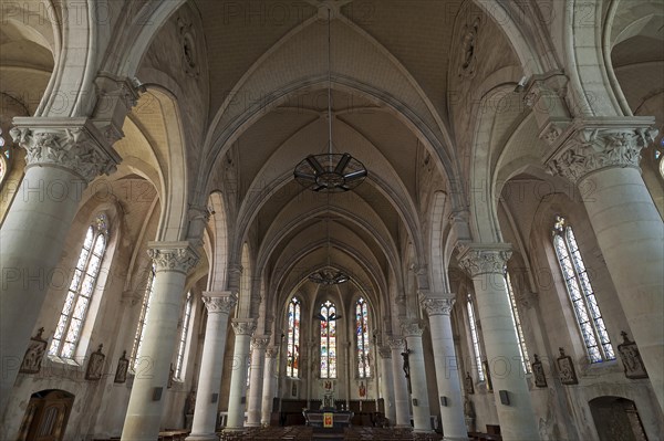 Interior of St Michael's in Saint Michel en l'Herm, Vandee, France, Europe