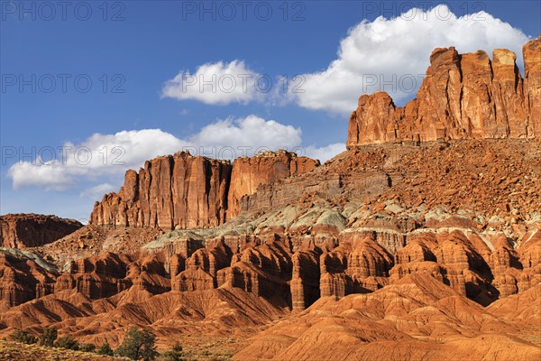 Waterpocket Fold rock formations, Capitol Reef National Park, Utah, USA, Capitol Reef National Park, Utah, USA, North America