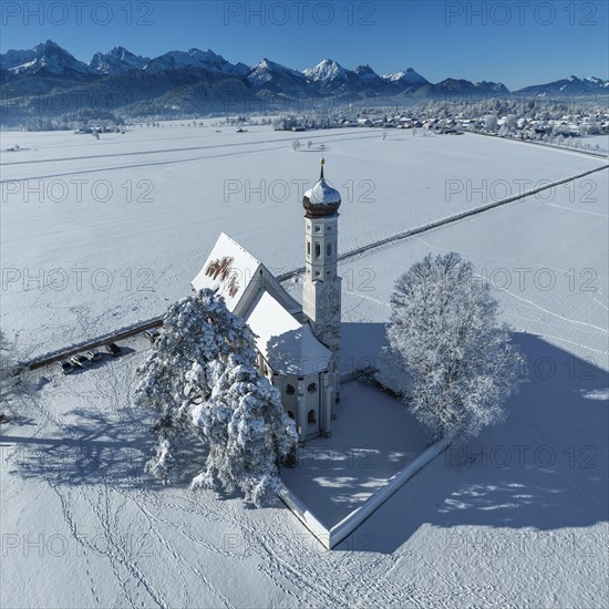 Pilgrimage church of St Coloman near Schwangau, Allgaeu, Swabia, Bavaria, Germany, Schwangau, Ostallgaeu, Bavaria, Germany, Europe
