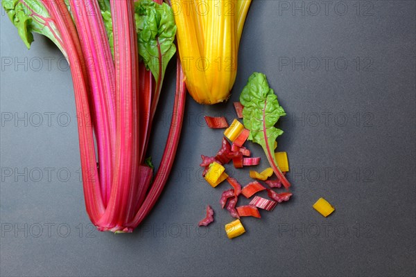 Swiss chard, chopped stems, Beta vulgaris