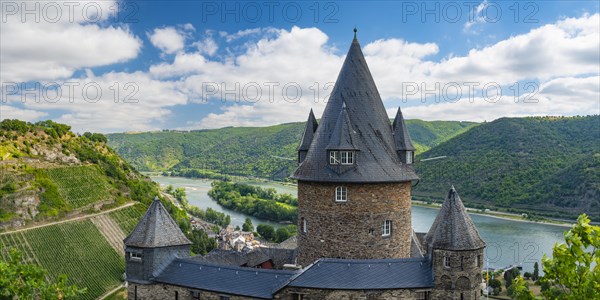 Stahleck Castle Youth Hostel, Stahleck Youth Castle, Bacharach am Rhein, UNESCO World Heritage Cultural Landscape Upper Middle Rhine Valley, World Heritage Site, Rhineland-Palatinate, Germany, Europe