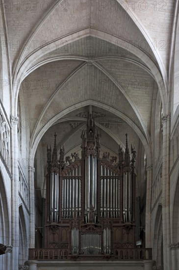 Organ made in 1852-55, Notre Dame de l'Assomption Cathedral, Lucon, Vendee, France, Europe