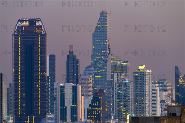 Panorama from Golden Mount, skyline of Bangkok, Thailand, Asia