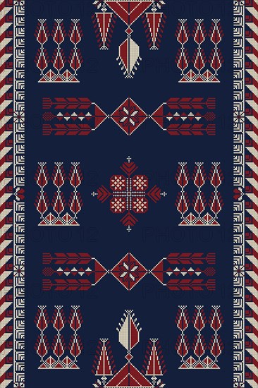 Traditional Palestinian Tatreez, seamless pattern vector template