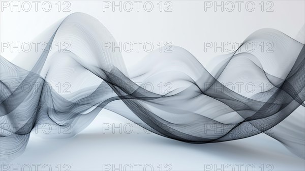 Ethereal abstract blue waves with a calming presence, ai generated, AI generated