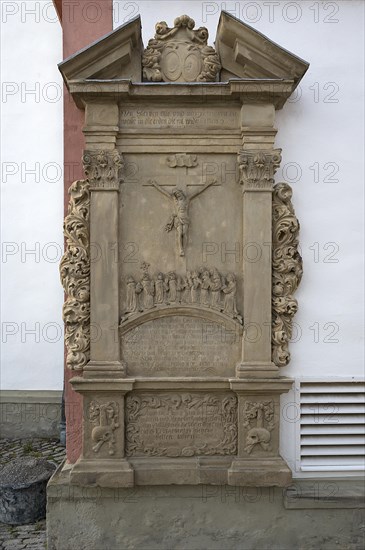 Epitaph around 17th century, at St Sebasrtian's Church, Sulzfeld am Main, Lower Franconia, Bavaria, Germany, Europe