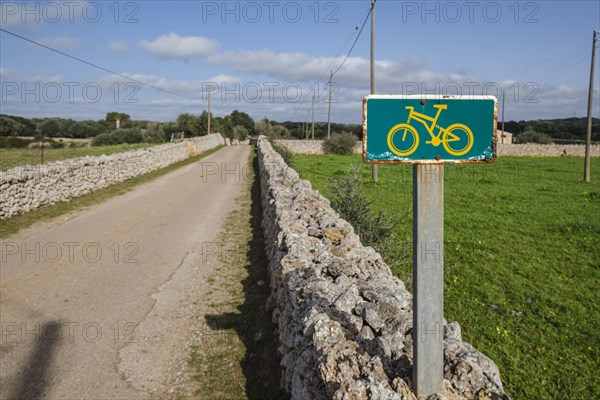 Bicycle touring trail, Alaior, Menorca, Balearic Islands, Spain, Europe
