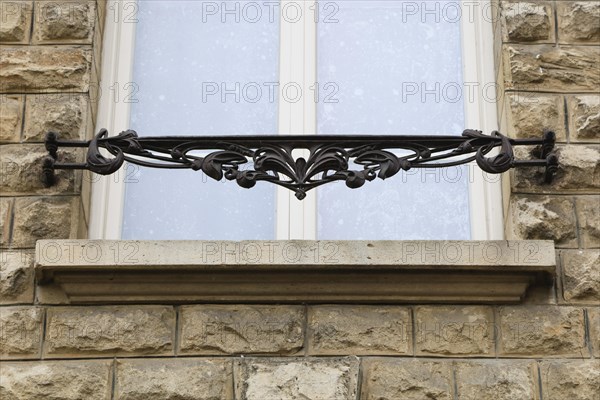 Window railings and balconies on residential buildings designed by Hector Guimard in the Art Nouveau style and produced in the municipal metal foundry Fonderies de Saint-Dizier, Saint-Dizier, Haute-Marne department, Grand Est region, France, Europe