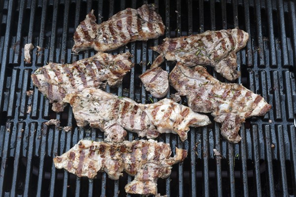 Lamb chop on a gas grill, France, Europe