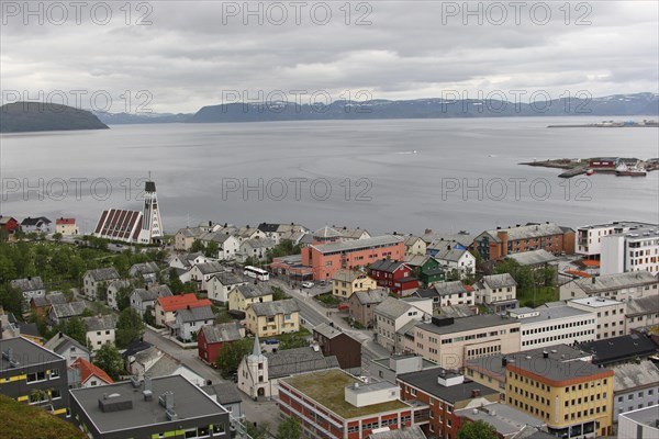 View of Hammerfest, Northern Norway, Scandinavia