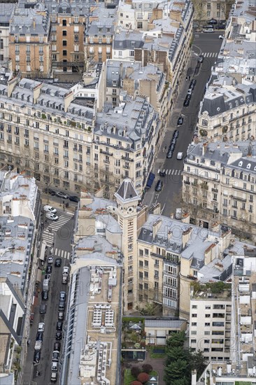 View of Belle Epoque houses from the Eiffel Tower, Paris, Ile-de-France, France, Europe