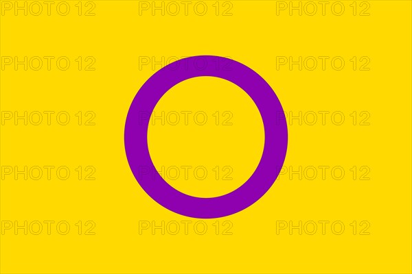 Illustration of the Intersex Pride Flag. Symbol of sexual minorities