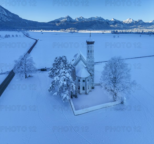 Pilgrimage church of St Coloman near Schwangau, Allgaeu, Swabia, Bavaria, Germany, Schwangau, Ostallgaeu, Bavaria, Germany, Europe