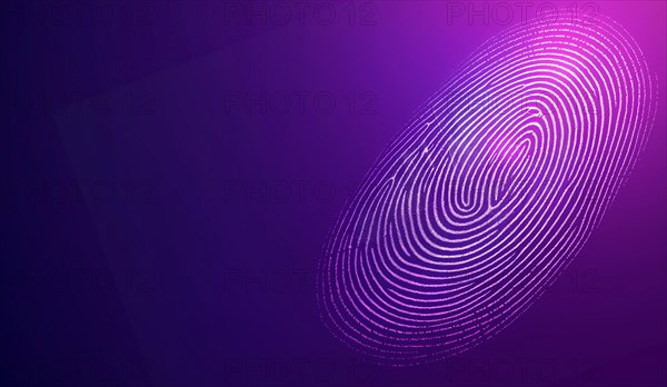 Abstract of fingerprint on gradation. generative AI, AI generated