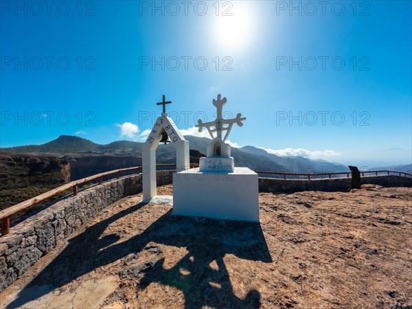 Beautiful bell at the Roque Palmes viewpoint near Roque Nublo in Gran Canaria, Canary Islands