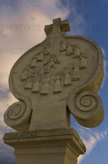 Wayside shrine with the Fourteen Holy Helpers, at St Bartholomew's Church, 18th century, Kleineibstadt, Lower Franconia, Bavaria, Germany, Europe