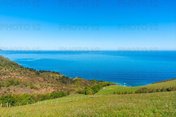 Beautiful coastal landscape near the flysch of Zumaia, Gipuzkoa. Basque Country