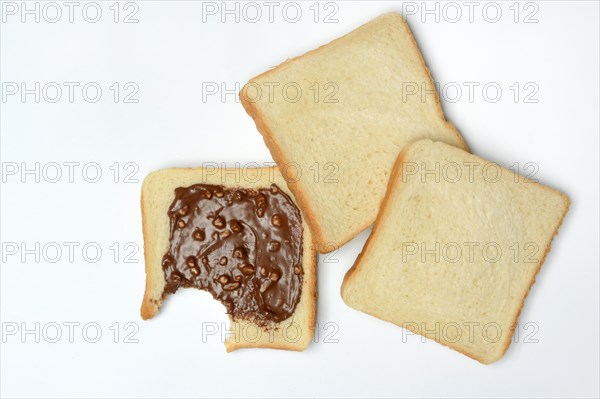 Hazelnut cream on toast, toast