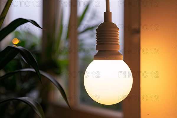 Light bulb in lamp holder. KI generiert, generiert, AI generated