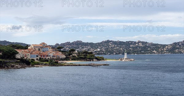 Lighthouse, Archipelago La Maddalena, panoramic view, near Palau, Parco Nazionale dell'Arcipelago di la Maddalena, Gallura, Sardinia, Italy, Europe