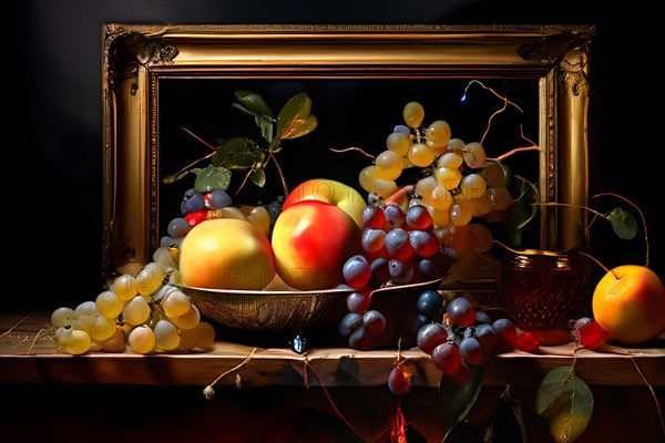 AI generated classic still life composition featuring timeless art elements