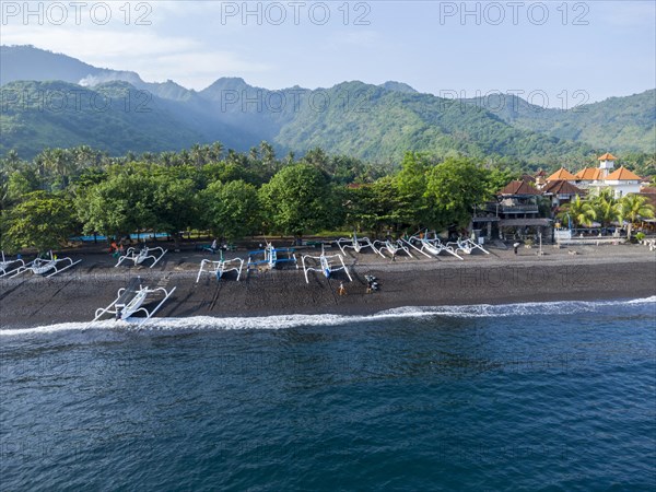 Fishermen coming back from fishing in the morning, Amed, Karangasem, Bali, Indonesia, Asia