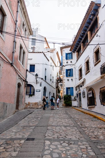 Alley in the old town centre of Sitges, Spain, Europe