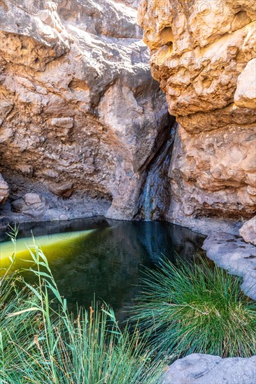 Beautiful waterfall at Charco Azul in El Podemos a Agaete on Gran Canaria, Canary Islands