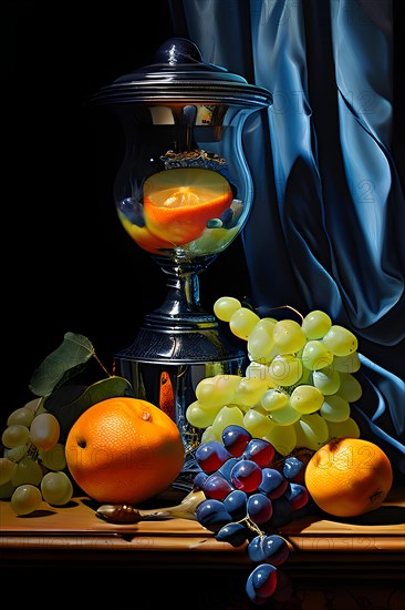 AI generated classic still life composition featuring timeless art elements