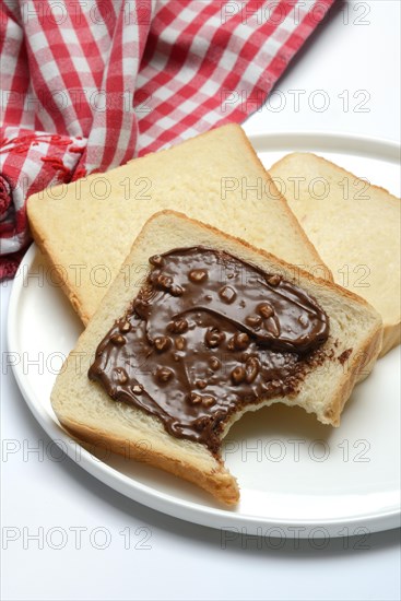 Hazelnut cream on toast, toast