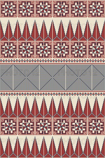 Traditional Palestinian Tatreez, seamless pattern vector template