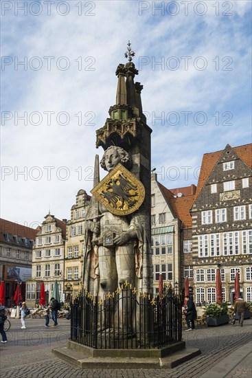 Bremen Roland, Roland statue on the market square, Hanseatic City of Bremen, Germany, Europe