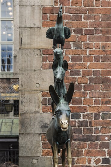 Bremen Town Musicians, bronze sculpture, artist Gerhard Marcks, Hanseatic City of Bremen, Germany, Europe