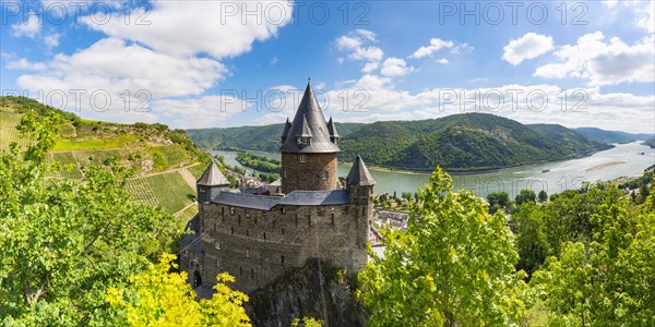 Stahleck Castle Youth Hostel, Stahleck Youth Castle, Bacharach am Rhein, UNESCO World Heritage Cultural Landscape Upper Middle Rhine Valley, World Heritage Site, Rhineland-Palatinate, Germany, Europe