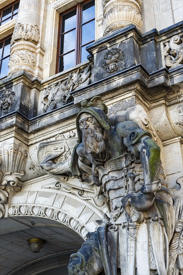 The Georgentor, architectural detail at the Residenzschloss in the inner old town of Dresden, Saxony, Germany, Europe
