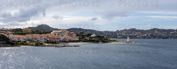 Lighthouse, Archipelago La Maddalena, panoramic view, near Palau, Parco Nazionale dell'Arcipelago di la Maddalena, Gallura, Sardinia, Italy, Europe