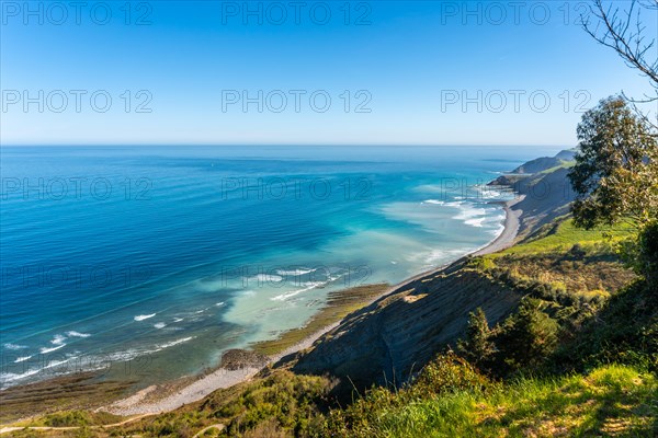 Beautiful coastal landscape in the flysch of Zumaia, Gipuzkoa. Basque Country