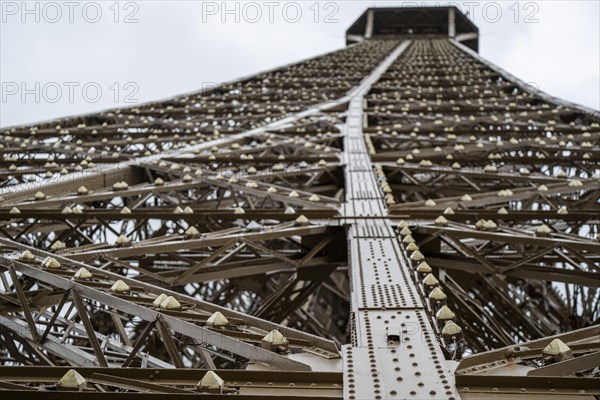 Eiffel Tower, close-up, Paris, Ile-de-France, France, Europe